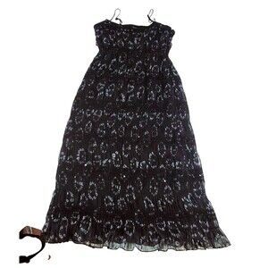 Gianni Bini Midi Dress 10 Romantic Tiered Witchy Fairy Grunge Lace Whimsy Goth